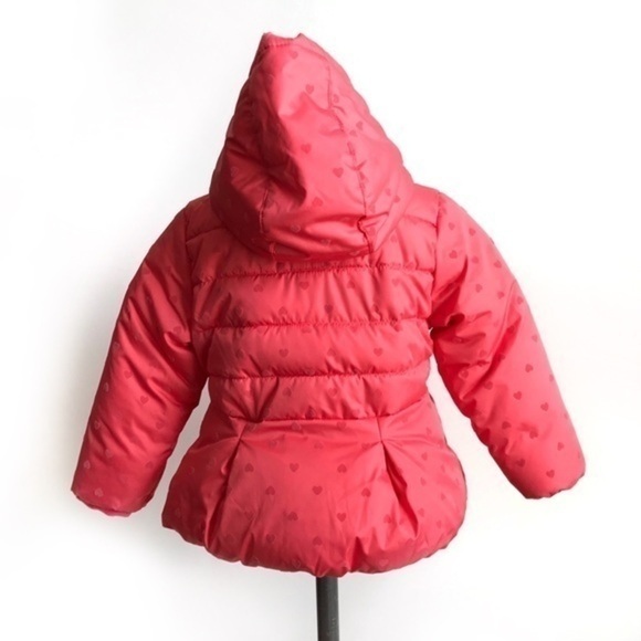 Cherokee Pink Puffer Coat with Velvet Hearts - Picture 2 of 8